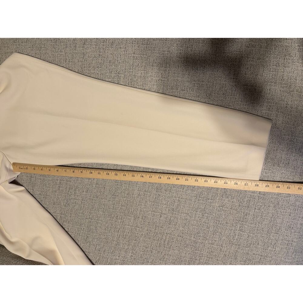 Theory Treeca Admiral Crepe Pants Size 16 Ivory Cream Slim Ankle Trousers - Picture 8 of 11